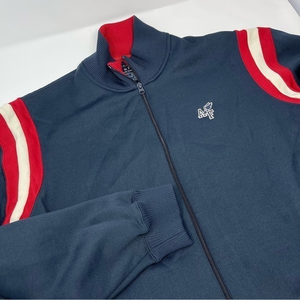 Abercombie Fitch Track Bomber Sweatshirt Jacket Navy Red White‎ Lined Sz.XLarge